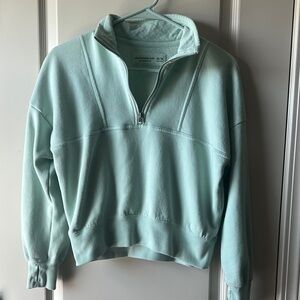 Abercrombie Mint Green Girls Quarter-Zip Sweater